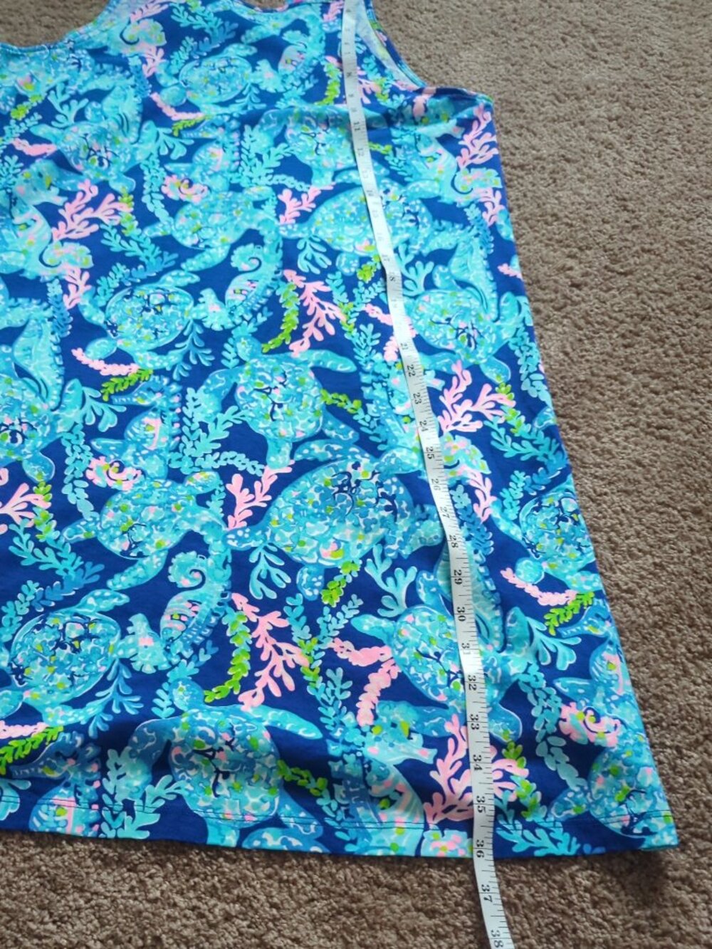 Lilly Pulitzer Margot Swing Dress Medium Corsica Blue Turtle Villa Pima Cotton - Picture 8 of 9